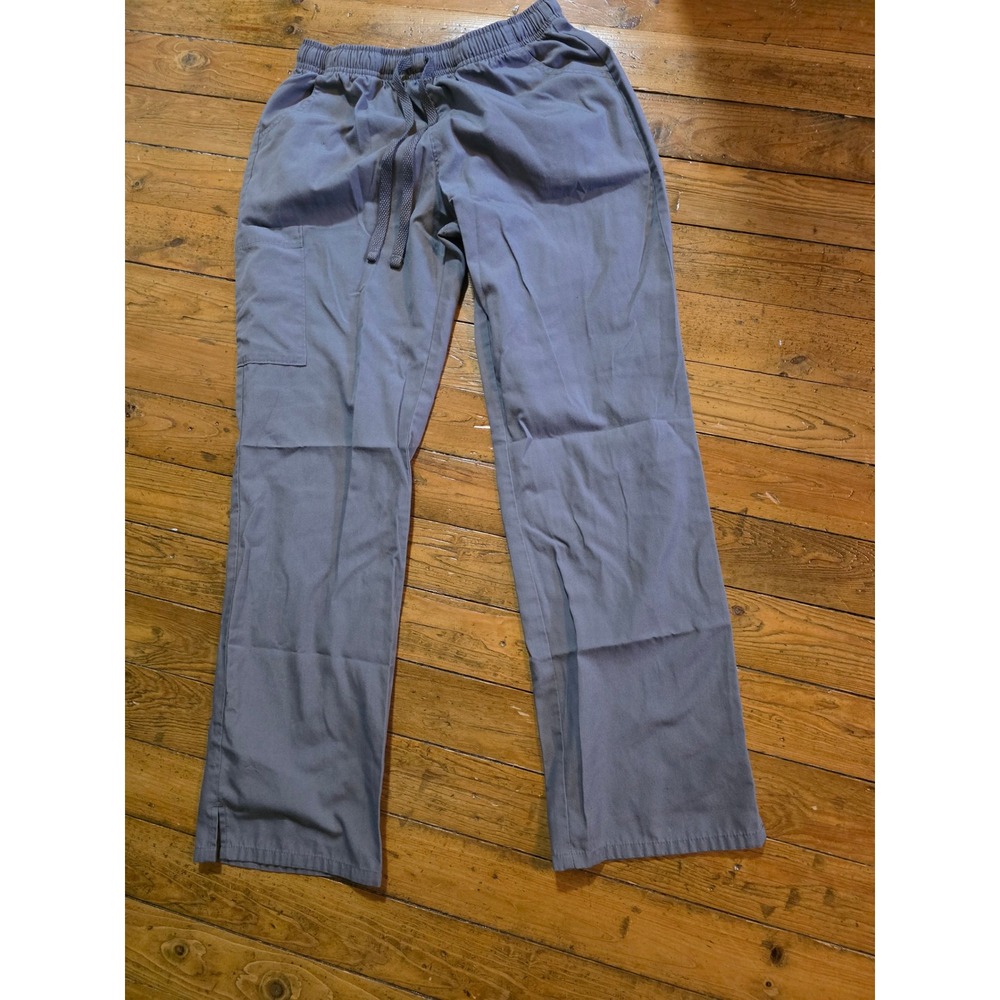 Red Panda Scrub Pants Mens Medium Gray Straight Leg Drawstring Cargo Pockets
